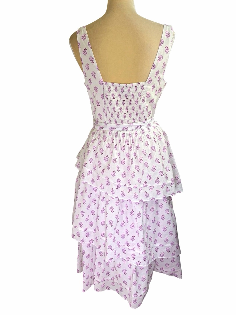 J. Crew Factory Sleeveless Tiered Midi Dress 8 - Picture 3 of 11